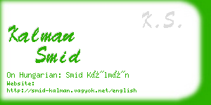 kalman smid business card